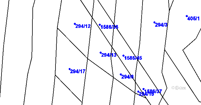 Parcela st. 294/13 v KÚ Sebranice u Boskovic, Katastrální mapa