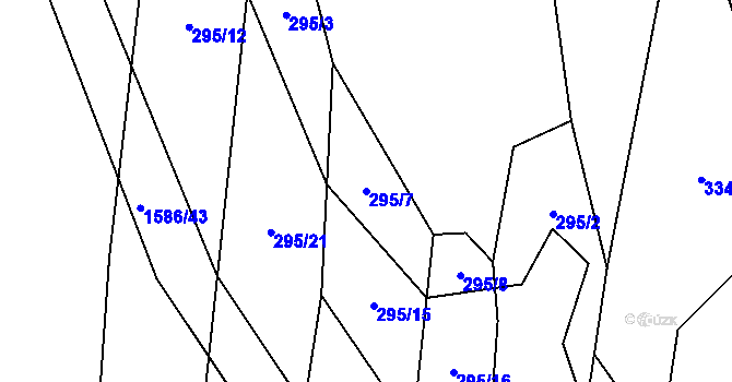 Parcela st. 295/7 v KÚ Sebranice u Boskovic, Katastrální mapa