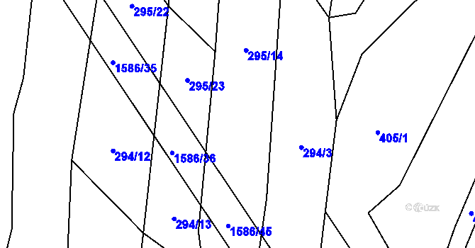Parcela st. 295/13 v KÚ Sebranice u Boskovic, Katastrální mapa