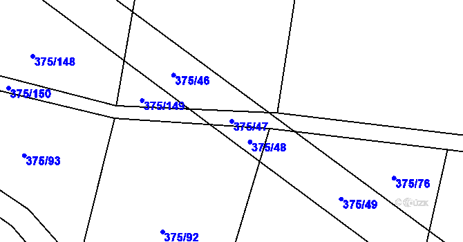 Parcela st. 375/47 v KÚ Sebranice u Boskovic, Katastrální mapa