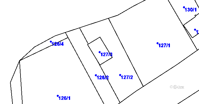 Parcela st. 127/3 v KÚ Církvice, Katastrální mapa