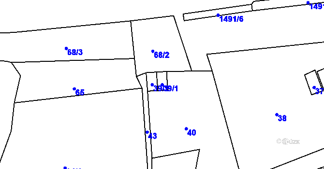 Parcela st. 39/1 v KÚ Sebuzín, Katastrální mapa