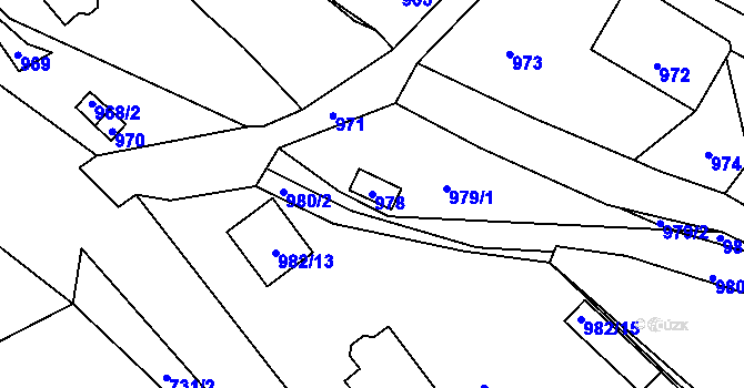 Parcela st. 978 v KÚ Sebuzín, Katastrální mapa