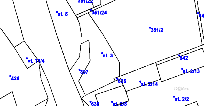 Parcela st. 3 v KÚ Seč u Blovic, Katastrální mapa