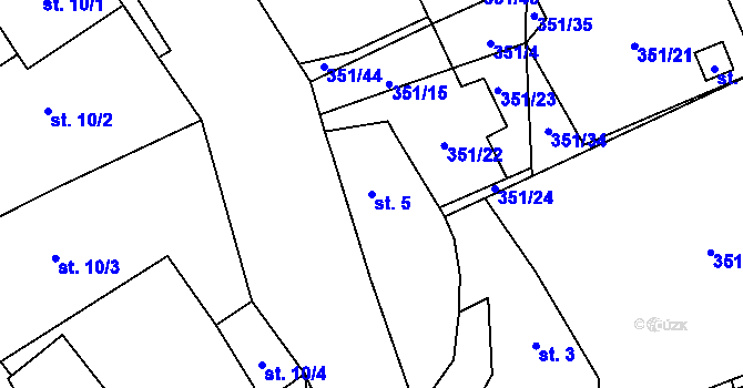Parcela st. 5 v KÚ Seč u Blovic, Katastrální mapa