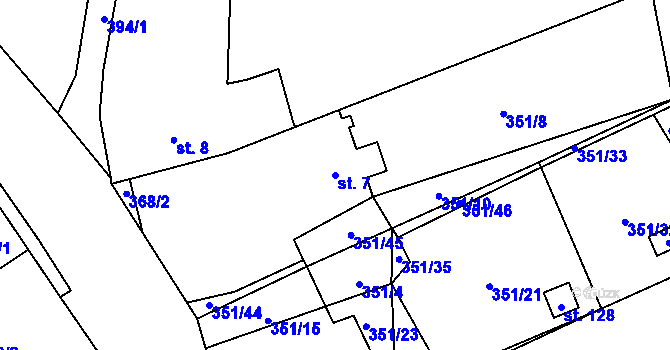 Parcela st. 7 v KÚ Seč u Blovic, Katastrální mapa