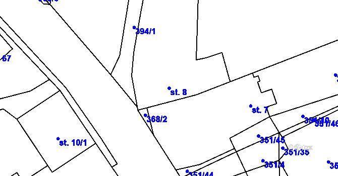 Parcela st. 8 v KÚ Seč u Blovic, Katastrální mapa