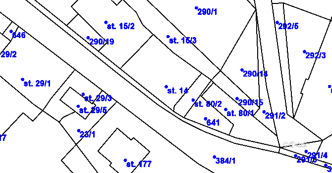 Parcela st. 14 v KÚ Seč u Blovic, Katastrální mapa