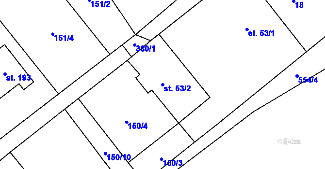 Parcela st. 53/2 v KÚ Seč u Blovic, Katastrální mapa