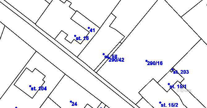 Parcela st. 58 v KÚ Seč u Blovic, Katastrální mapa