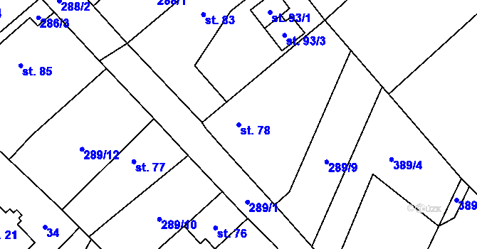 Parcela st. 78 v KÚ Seč u Blovic, Katastrální mapa