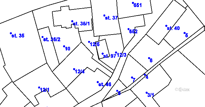 Parcela st. 97 v KÚ Seč u Blovic, Katastrální mapa
