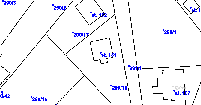 Parcela st. 131 v KÚ Seč u Blovic, Katastrální mapa