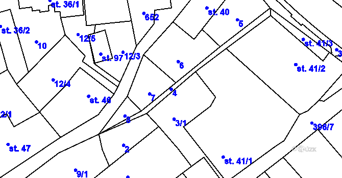 Parcela st. 4 v KÚ Seč u Blovic, Katastrální mapa
