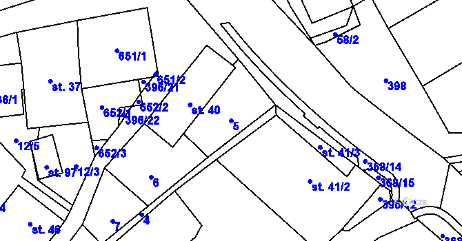 Parcela st. 5 v KÚ Seč u Blovic, Katastrální mapa