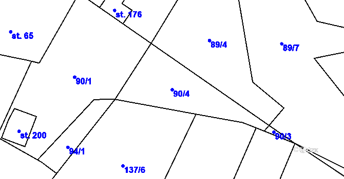 Parcela st. 90/4 v KÚ Seč u Blovic, Katastrální mapa