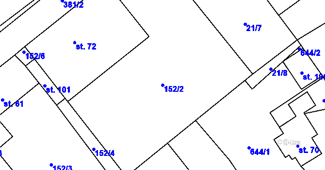 Parcela st. 152/2 v KÚ Seč u Blovic, Katastrální mapa