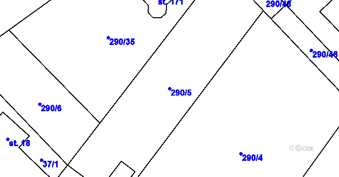 Parcela st. 290/5 v KÚ Seč u Blovic, Katastrální mapa