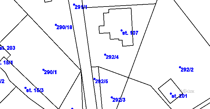 Parcela st. 292/4 v KÚ Seč u Blovic, Katastrální mapa