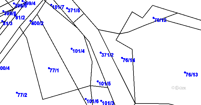 Parcela st. 371/2 v KÚ Seč u Blovic, Katastrální mapa