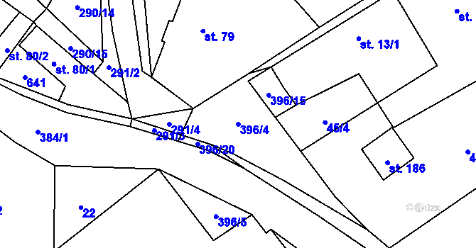 Parcela st. 396/4 v KÚ Seč u Blovic, Katastrální mapa