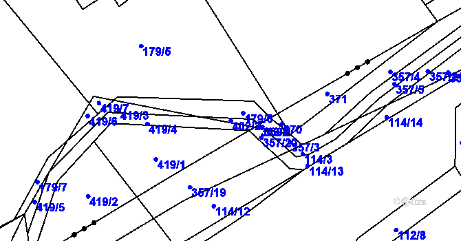 Parcela st. 402/2 v KÚ Seč u Blovic, Katastrální mapa