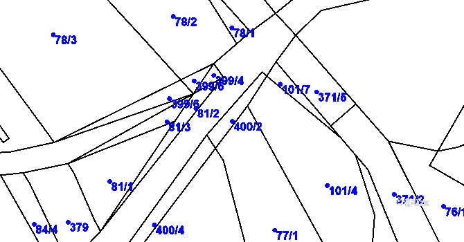 Parcela st. 400/2 v KÚ Seč u Blovic, Katastrální mapa