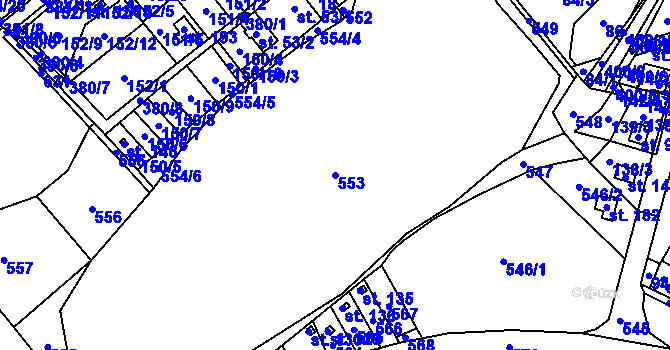Parcela st. 553 v KÚ Seč u Blovic, Katastrální mapa