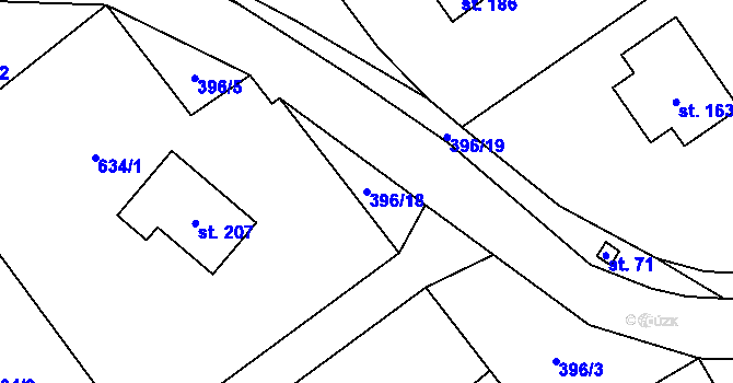 Parcela st. 396/18 v KÚ Seč u Blovic, Katastrální mapa