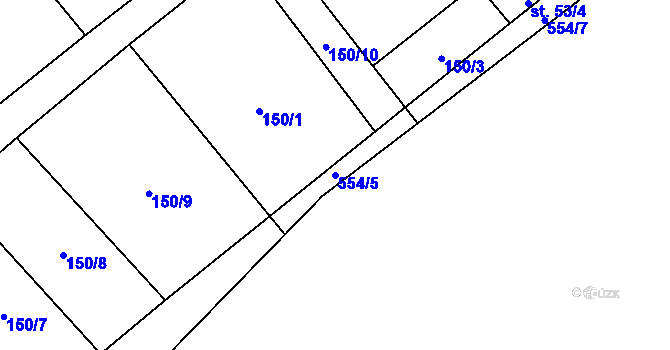 Parcela st. 554/5 v KÚ Seč u Blovic, Katastrální mapa