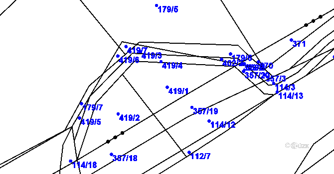 Parcela st. 419/1 v KÚ Seč u Blovic, Katastrální mapa
