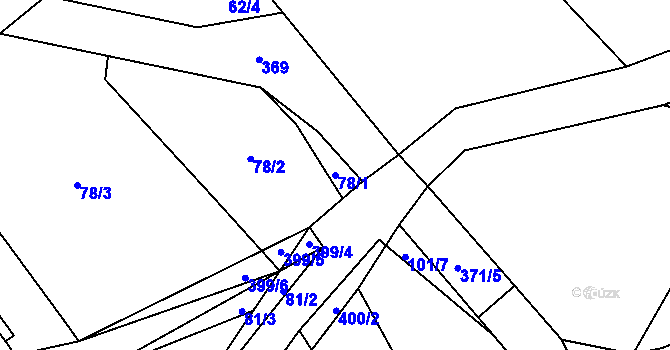Parcela st. 78/1 v KÚ Seč u Blovic, Katastrální mapa