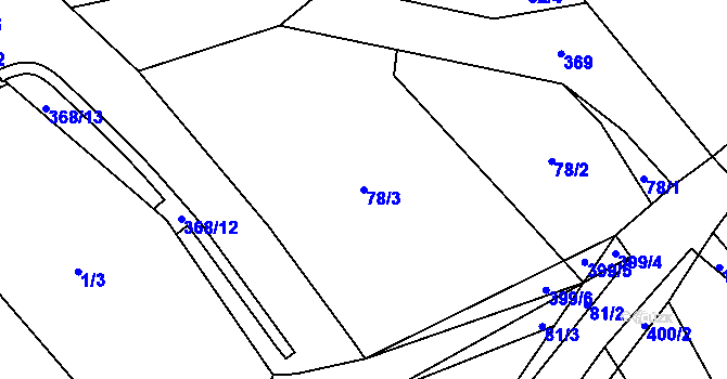 Parcela st. 78/3 v KÚ Seč u Blovic, Katastrální mapa