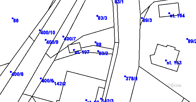 Parcela st. 83/2 v KÚ Seč u Blovic, Katastrální mapa