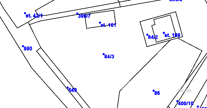 Parcela st. 84/3 v KÚ Seč u Blovic, Katastrální mapa