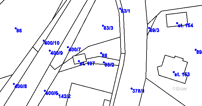 Parcela st. 88 v KÚ Seč u Blovic, Katastrální mapa