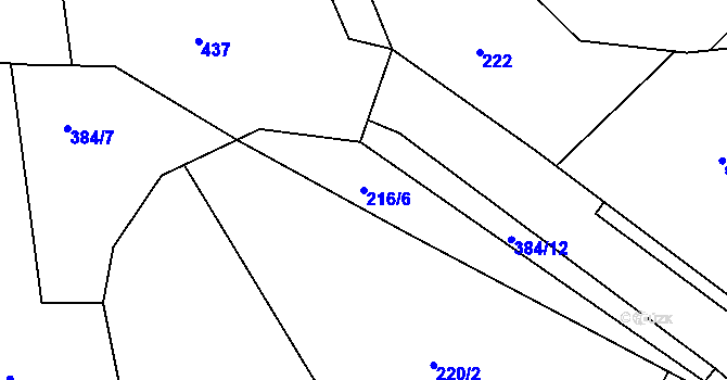 Parcela st. 216/6 v KÚ Seč u Blovic, Katastrální mapa