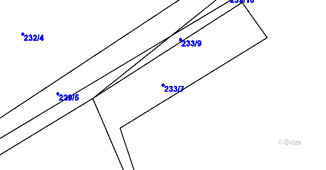 Parcela st. 233/7 v KÚ Seč u Blovic, Katastrální mapa