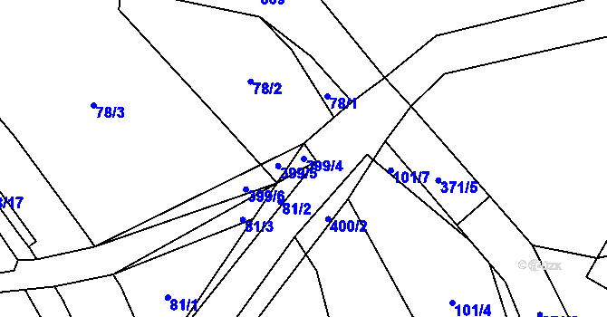 Parcela st. 399/4 v KÚ Seč u Blovic, Katastrální mapa