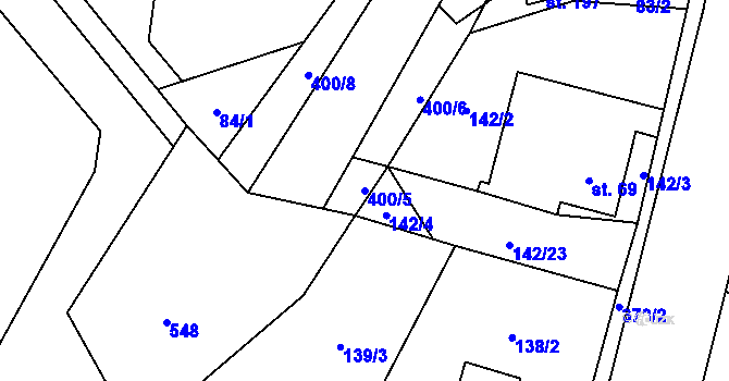 Parcela st. 400/5 v KÚ Seč u Blovic, Katastrální mapa