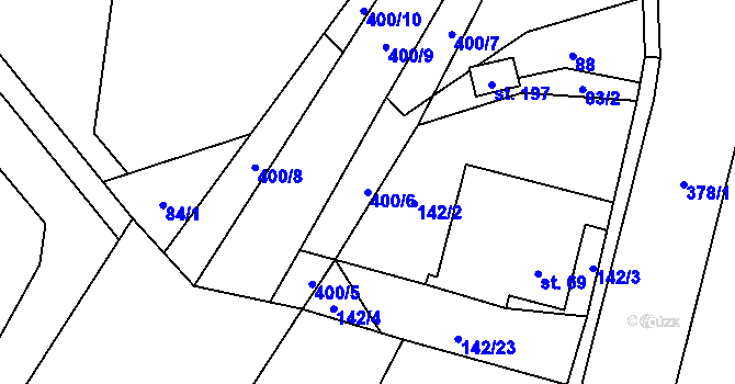 Parcela st. 400/6 v KÚ Seč u Blovic, Katastrální mapa