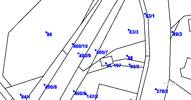 Parcela st. 400/7 v KÚ Seč u Blovic, Katastrální mapa
