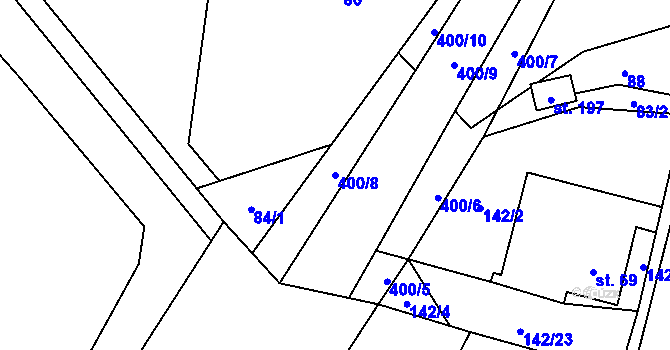 Parcela st. 400/8 v KÚ Seč u Blovic, Katastrální mapa