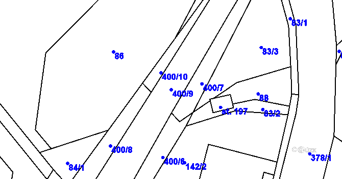 Parcela st. 400/9 v KÚ Seč u Blovic, Katastrální mapa
