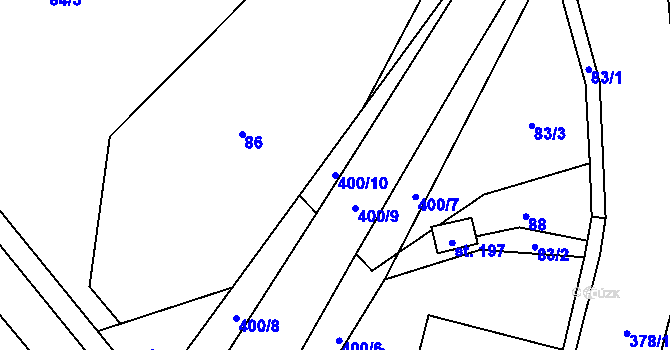 Parcela st. 400/10 v KÚ Seč u Blovic, Katastrální mapa
