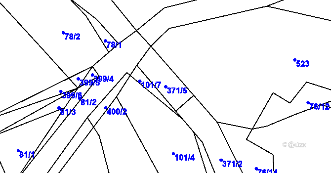 Parcela st. 371/5 v KÚ Seč u Blovic, Katastrální mapa