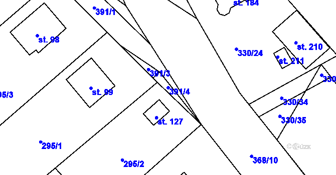 Parcela st. 391/4 v KÚ Seč u Blovic, Katastrální mapa