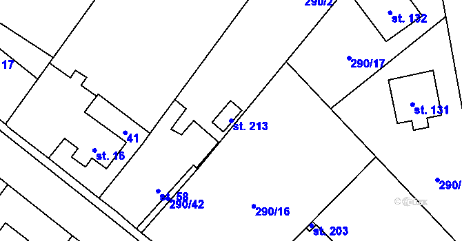 Parcela st. 213 v KÚ Seč u Blovic, Katastrální mapa