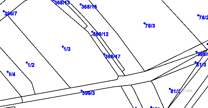 Parcela st. 368/17 v KÚ Seč u Blovic, Katastrální mapa