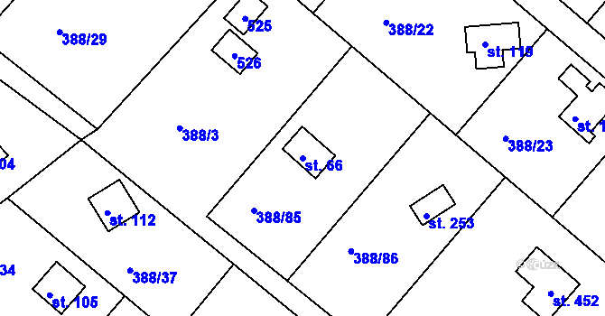 Parcela st. 66 v KÚ Proseč u Seče, Katastrální mapa